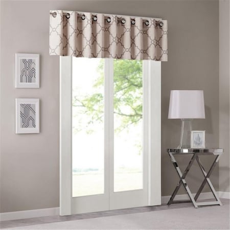 Madison Park Fretwork Print Valance, Beige MP41-2021